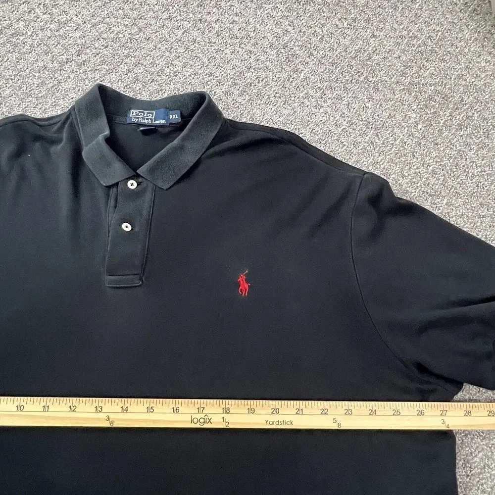 Polo Ralph Lauren Polo Shirt Mens XXL Black Red Pony Logo Short Sleeve Cotton